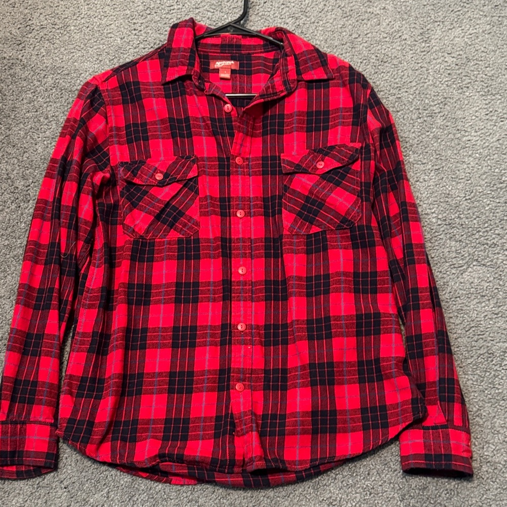 Arizona Jean Company Red and Black Checkered Men's Shirt